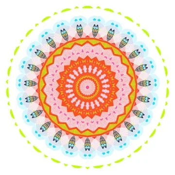 Colorful mandala on the white background. Stock Illustration