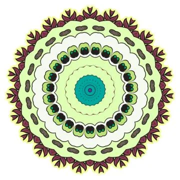 Colorful mandala on the white background. Illustrazione stock