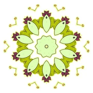 Colorful mandala on the white background. Stock Illustration
