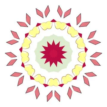 Colorful mandala on the white background. Stock Illustration