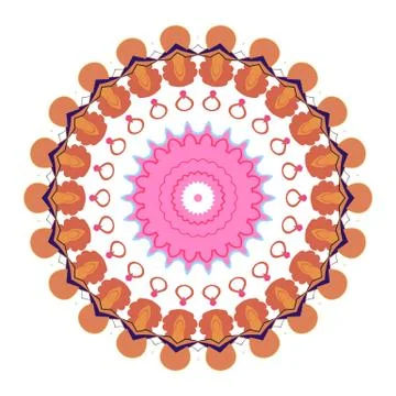 Colorful mandala on the white background. Stock Illustration