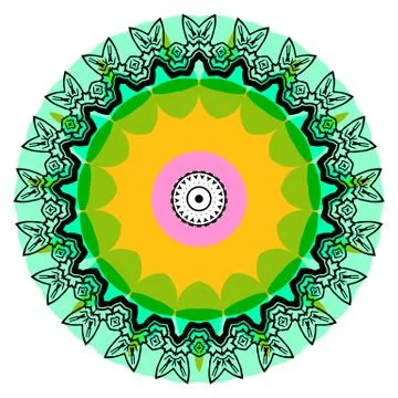 Colorful mandala on the white background. Stock Illustration