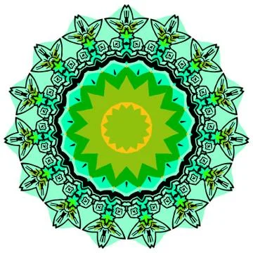 Colorful mandala on the white background. Stock Illustration