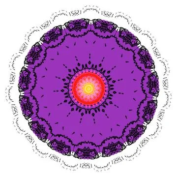Colorful mandala on the white background. Stock Illustration