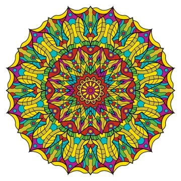 Colorful mandala on a white background Stock Illustration