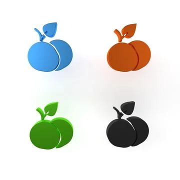 Colorful Mango fruit icon isolated on white background. Minimalism concept... Stock Illustration