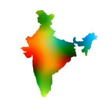 Colorful map of india Stock Illustration