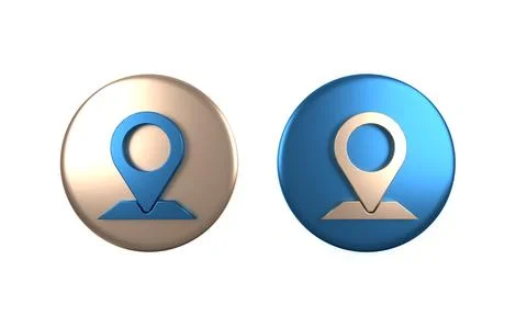 Colorful Map pin icon isolated on white background. Navigation, pointer, loca 库存插图