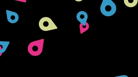 Colorful map pin location pointer icons animation Stock Footage 313920567