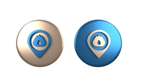 Colorful Map pointer with fire flame icon isolated on white background. Fir.. 스톡 일러스트