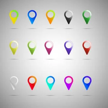 Colorful map pointer icon set. Vector design elements collection イラスト素材