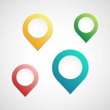 Colorful map pointer, set of isolated vector symbol イラスト素材