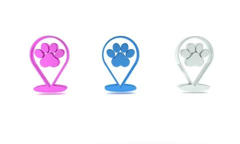 Colorful Map pointer with veterinary medicine hospital, clinic or pet shop .. 스톡 일러스트