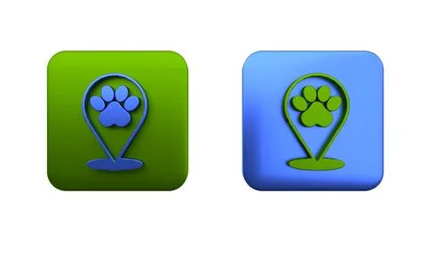 Colorful Map pointer with veterinary medicine hospital, clinic or pet shop .. Stockillustratie