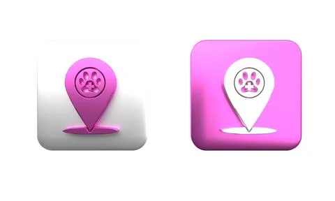 Colorful Map pointer with veterinary medicine hospital, clinic or pet shop .. Stockillustratie