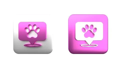 Colorful Map pointer with veterinary medicine hospital, clinic or pet shop .. Foto stock