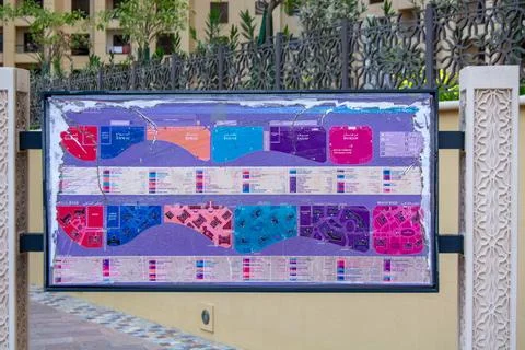 Colorful Map of Residential Complex Stock Photos