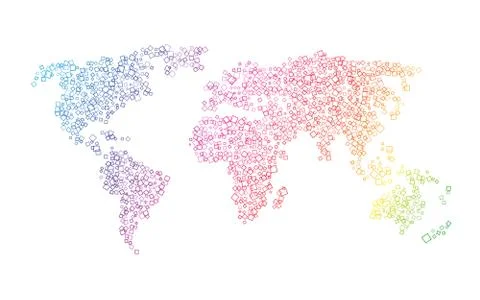 Colorful map of the world イラスト素材