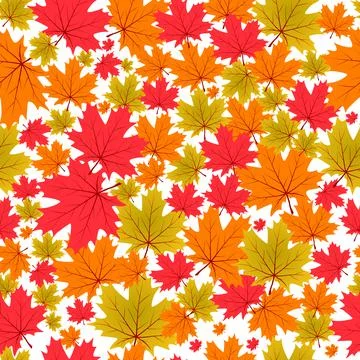 Colorful maple leaves pattern Illustrazione stock