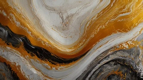 Colorful marble liquid flow has unique and beautiful golden sand line pattern.4K Stock Footage 295705083