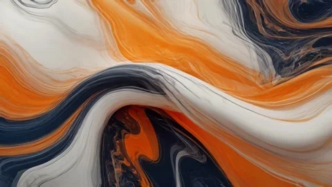 Colorful marble liquid flow has unique and beautiful golden sand line pattern.4K Stock Footage 295705582
