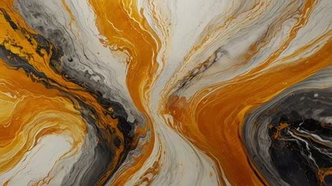 Colorful marble liquid flow has unique and beautiful golden sand line pattern.4K Stock Footage 295707733