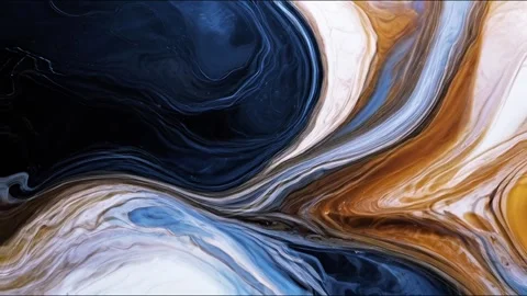 Colorful marble liquid flow has unique and beautiful golden sand line pattern.4K Stock Footage 295707766