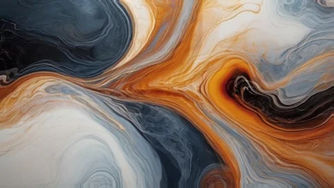 Colorful marble liquid flow has unique and beautiful golden sand line pattern.4K Stock Footage 295707767