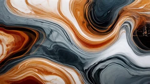 Colorful marble liquid flow has unique and beautiful golden sand line pattern.4K Stock Footage 295707863