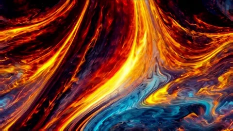 Colorful marble liquid flow has unique and beautiful golden sand line pattern.4K Stock Footage 295709267