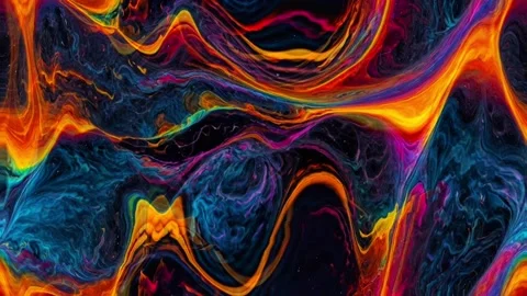 Colorful marble liquid flow has unique and beautiful golden sand line pattern.4K Stock Footage 295710660
