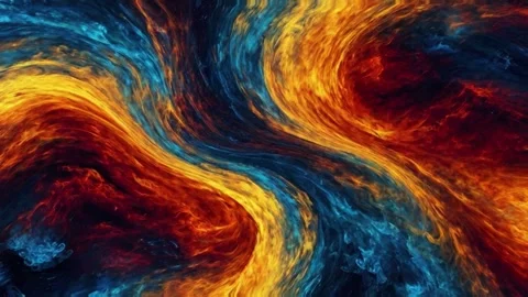 Colorful marble liquid flow has unique and beautiful golden sand line pattern.4K Stock Footage 295712705