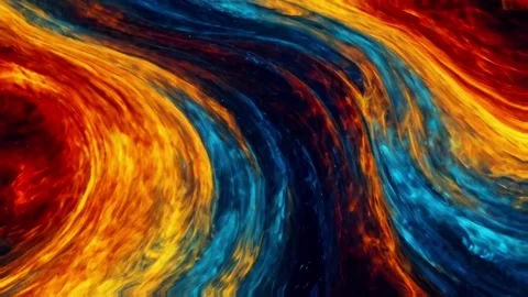Colorful marble liquid flow has unique and beautiful golden sand line pattern.4K Stock Footage 295713217