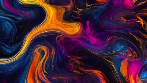 Colorful marble liquid flow has unique and beautiful golden sand line pattern.4K Stock Footage 295713329