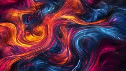 Colorful marble liquid flow has unique and beautiful golden sand line pattern.4K Stock Footage 295715478