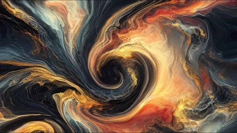Colorful marble liquid flow has unique and elegand swirl pattern gold red Stock-Footage 295718551