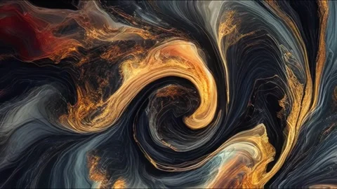Colorful marble liquid flow has unique and elegand swirl pattern gold red Stock-Footage 295718596