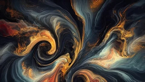 Colorful marble liquid flow has unique and beautiful golden sand line pattern.4K Stock-Footage 295719185