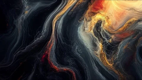 Colorful marble liquid flow has unique and beautiful golden sand line pattern.4K Stock-Footage 295719290