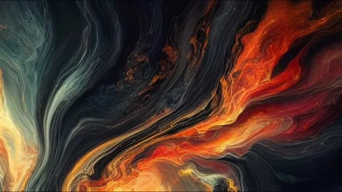 Colorful marble liquid flow has unique and beautiful golden sand line pattern.4K Stock-Footage 295719474