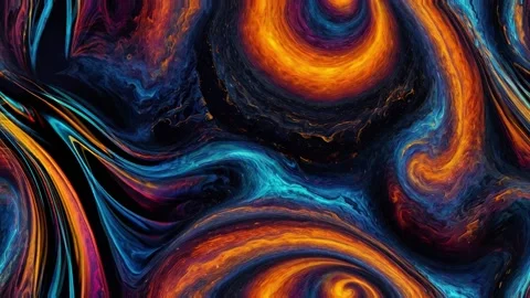 Colorful marble liquid flow has unique and beautiful pattern lines. 4K Stock-Footage 295720115