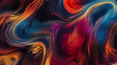 Colorful marble liquid flow has unique and beautiful golden sand line pattern.4K Stock-Footage 295746477