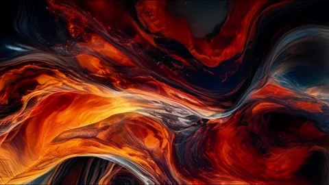 Colorful marble liquid flow has unique and beautiful golden sand line pattern.4K Video stock 295760668