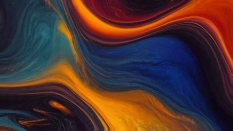 Colorful marble liquid flow has unique and beautiful golden sand line pattern.4K 스톡 동영상 295761780
