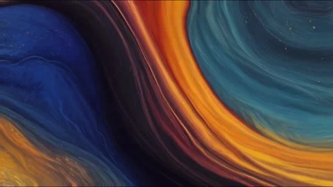 Colorful marble liquid flow has unique and beautiful golden sand line pattern.4K 스톡 동영상 295761790