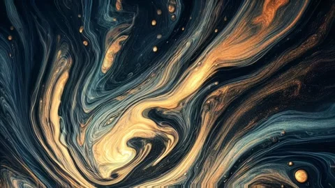 Colorful marble liquid flow has unique and beautiful golden sand line pattern.4K 스톡 동영상 295762308