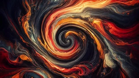 Colorful marble liquid flow has unique and beautiful swirl pattern gold red 스톡 동영상 295762514