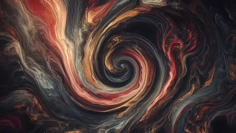 Colorful marble liquid flow has unique and beautiful swirl pattern gold red 스톡 동영상 295762527