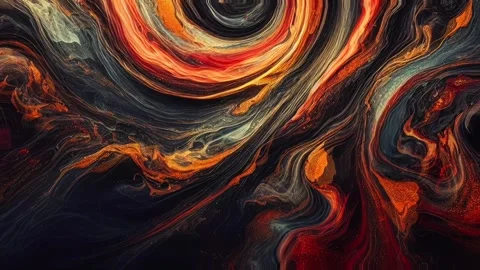 Colorful marble liquid flow has unique and beautiful swirl pattern gold red 스톡 동영상 295762600