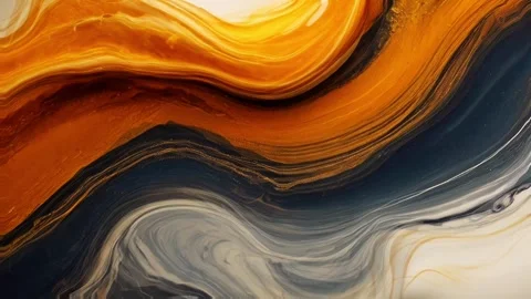 Colorful marble liquid flow has unique and beautiful golden sand line pattern.4K 스톡 동영상 295763632